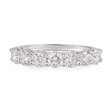 14K Gold 1.5ct Natural Diamond Shared Prong Half Eternity Band Ring