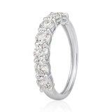 14K Gold 1.5ct Natural Diamond Shared Prong Half Eternity Band Ring