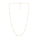 14K Gold ct Natural Diamond Bezel By-Yard Necklace