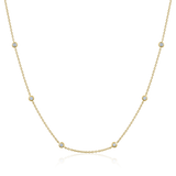 14K Gold ct Natural Diamond Bezel By-Yard Necklace