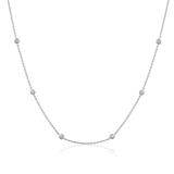 14K Gold ct Natural Diamond Bezel By-Yard Necklace