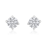14K Gold 0.2ct Natural Diamond Round Solitaire 4 Prong Earrings