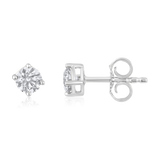14K Gold 0.2ct Natural Diamond Round Solitaire 4 Prong Earrings