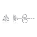 14K Gold 0.6ct Natural Diamond Round Solitaire 3 Prong Earrings