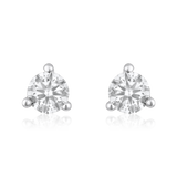 14K Gold 0.6ct Natural Diamond Round Solitaire 3 Prong Earrings