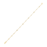 14K Gold 0.4ct Natural Diamond Alternating Bezel Station Bracelet