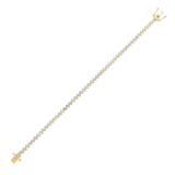 14K Gold 4.8ct Natural Diamond Angled Pear Tennis Bracelet