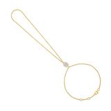 14K Gold 0.6ct Natural Diamond Pear Bezel Hand Chain
