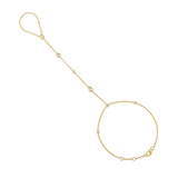 14K Gold 0.5ct Natural Diamond Marquise Pear Bezel Hand Chain