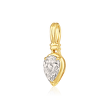 14K Gold 0.3ct Natural Diamond Pear Bezel Pendant Charm