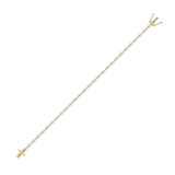14K Gold 3.1ct Natural Diamond Alternating East West Pear Tennis Bracelet