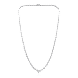 14K Gold 9.5ct Natural Diamond Pear Tennis Necklace
