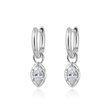 14K Gold 0.4ct Natural Diamond Marquise Spike Bezel Drop Earrings