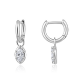 14K Gold 0.4ct Natural Diamond Marquise Spike Bezel Drop Earrings
