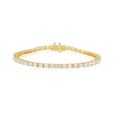 14K Gold 4.6ct Natural Diamond East-West Emerald Tennis Bracelet