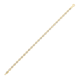 14K Gold 2.7ct Natural Diamond Oval Bezel Illusion Link Chain Bracelet