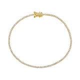 14K Gold 1ct Natural Diamond Round Straight 4 Prong Tennis Bracelet