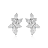 14K Gold 1.2-1.5ct Natural Diamond Pear Prong Cluster Stud Earrings