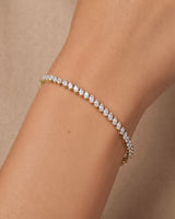14K Gold 4.8ct Natural Diamond Angled Pear Tennis Bracelet