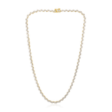 14K Gold 10.4ct Natural Diamond Alternating Pear Angled Tennis Necklace