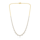 14K Gold 8.3ct Natural Diamond Graduated Pear Riviera Line Necklace