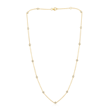 14K Gold 0.8ct Natural Diamond Bezel Station  Necklace