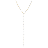 14K Gold 5.1ct Natural Diamond Rose Cut Drilled Round Station Lariat Necklace