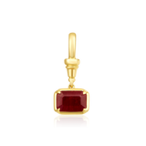 14K Gold 0.6ct Natural East-West Emerald Ruby Pendant Charm