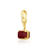 14K Gold 0.6ct Natural East-West Emerald Ruby Pendant Charm