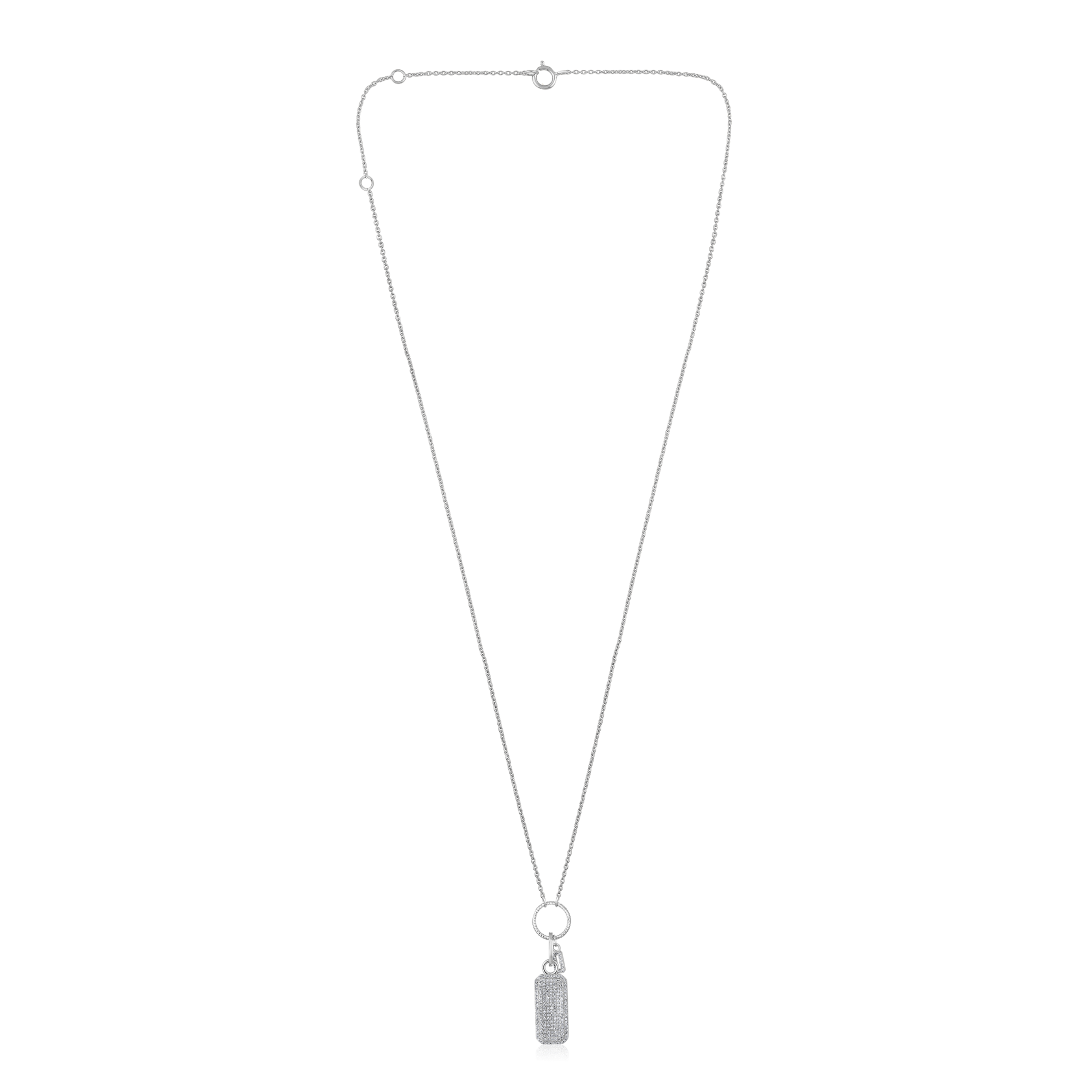 14K Gold 0.4ct Natural Diamond Pavé Dog Tag Charm Pendant