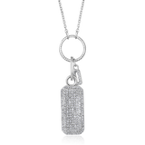 14K Gold 0.4ct Natural Diamond Pavé Dog Tag Charm Pendant