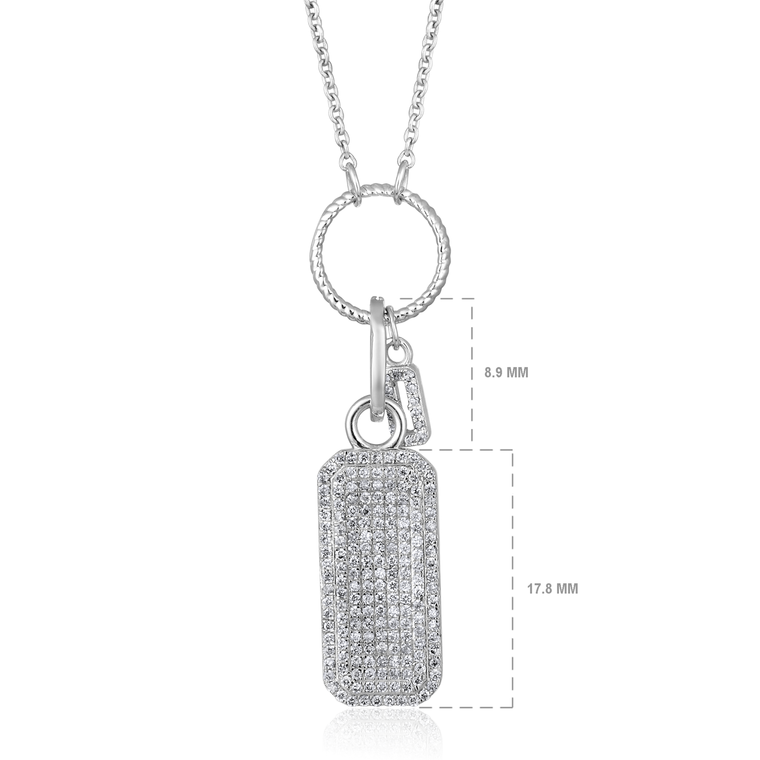 14K Gold 0.4ct Natural Diamond Pavé Dog Tag Charm Pendant