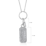14K Gold 0.4ct Natural Diamond Pavé Dog Tag Charm Pendant