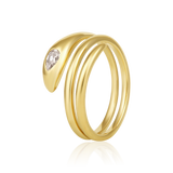 14K Gold 0.2ct Natural Diamond Pear Flush-Set Wrap Ring