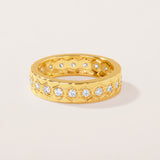 14K Gold 0.6ct Natural Diamond Hexagon Bezel Full Band Ring